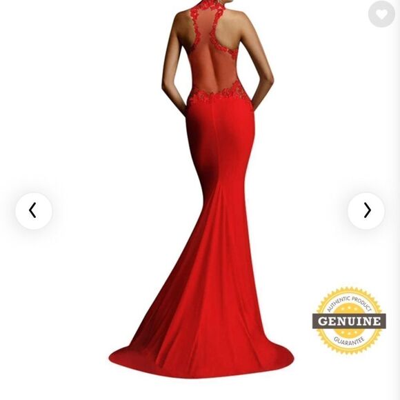 NWT GlorySunshine Sheath Sexy Lace Backless Mermaid Flare Dress - Picture 2 of 14